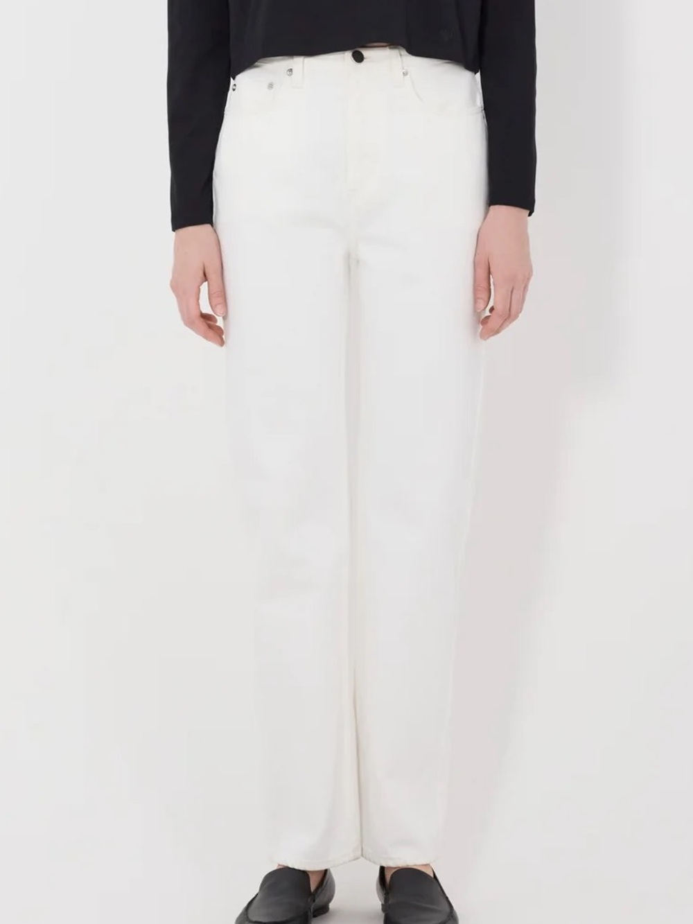 NWT Loulou de Saison White JUDE LDS Straight Leg Jeans